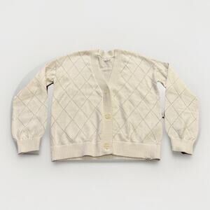 Abercrombie Fitch Youth Girls Cream Cardigan Long Sleeve Sweater Size 15/16 NWT